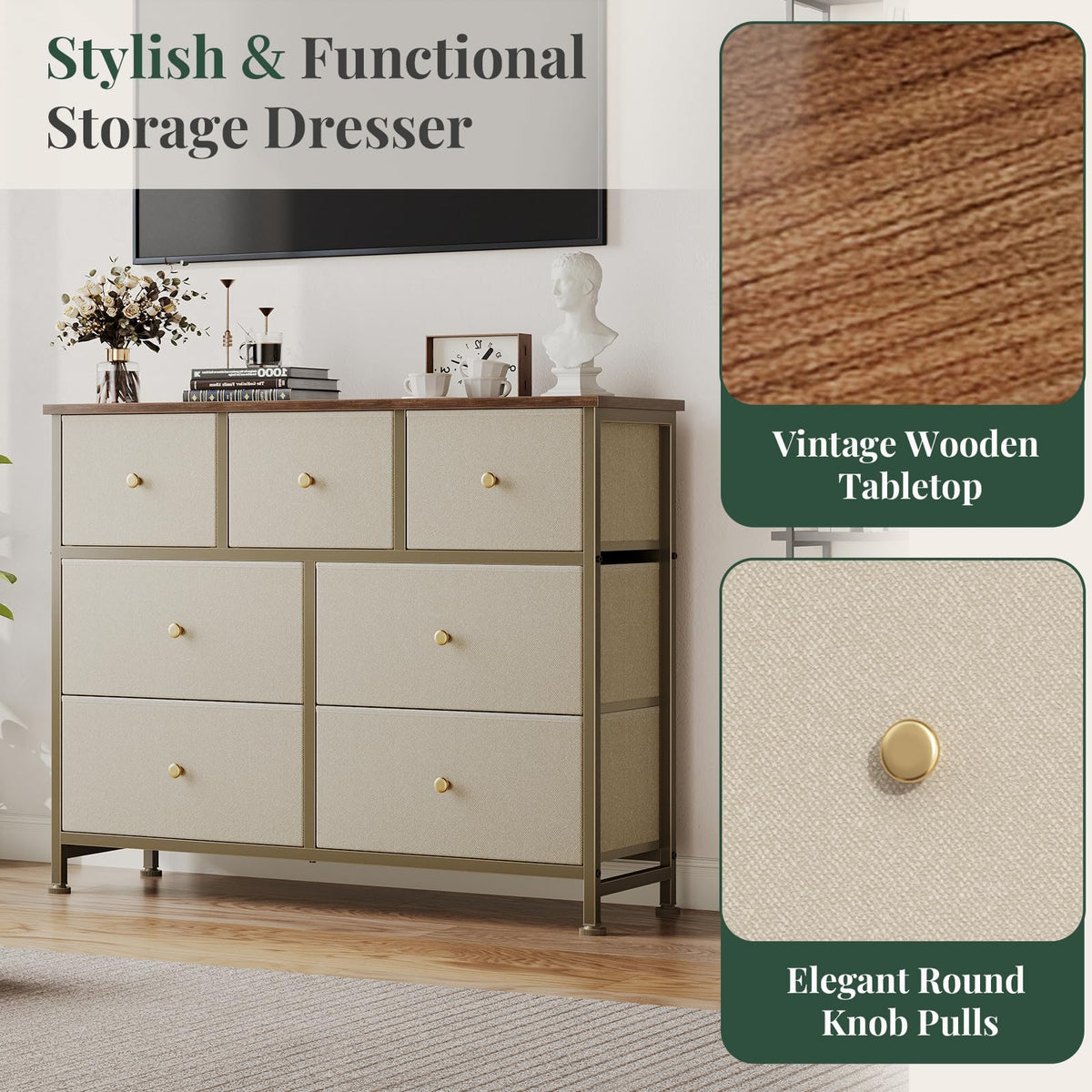 7-Drawer Fabric Dresser