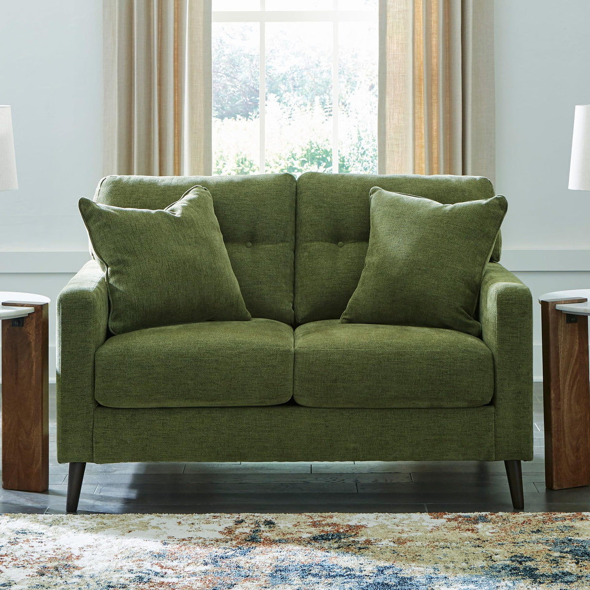 Mid-Century Chenille Loveseat