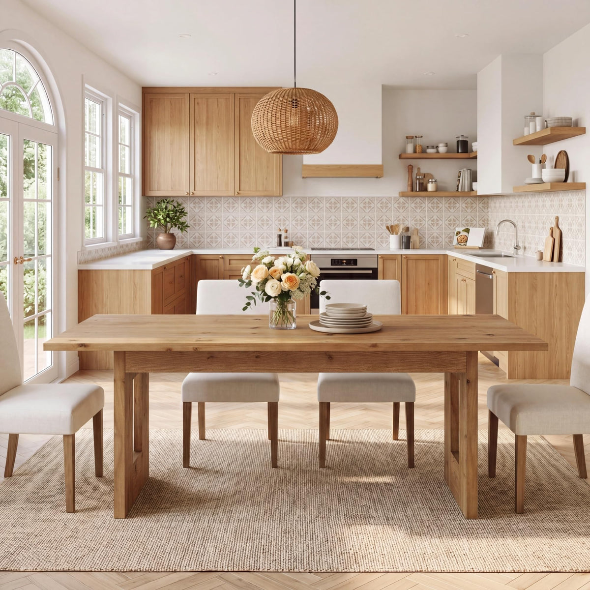 Rustic Solid Wood Dining Table