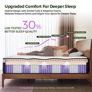 Yantan 14 Inch Queen Mattress: Upgraded Hybrid Queen Size Mattress with Pocket Springs for Pressure Relief, Memory Foam Queen Bed Mattress in a Box for Motion Isolation, Medium Plush, CertiPUR-US