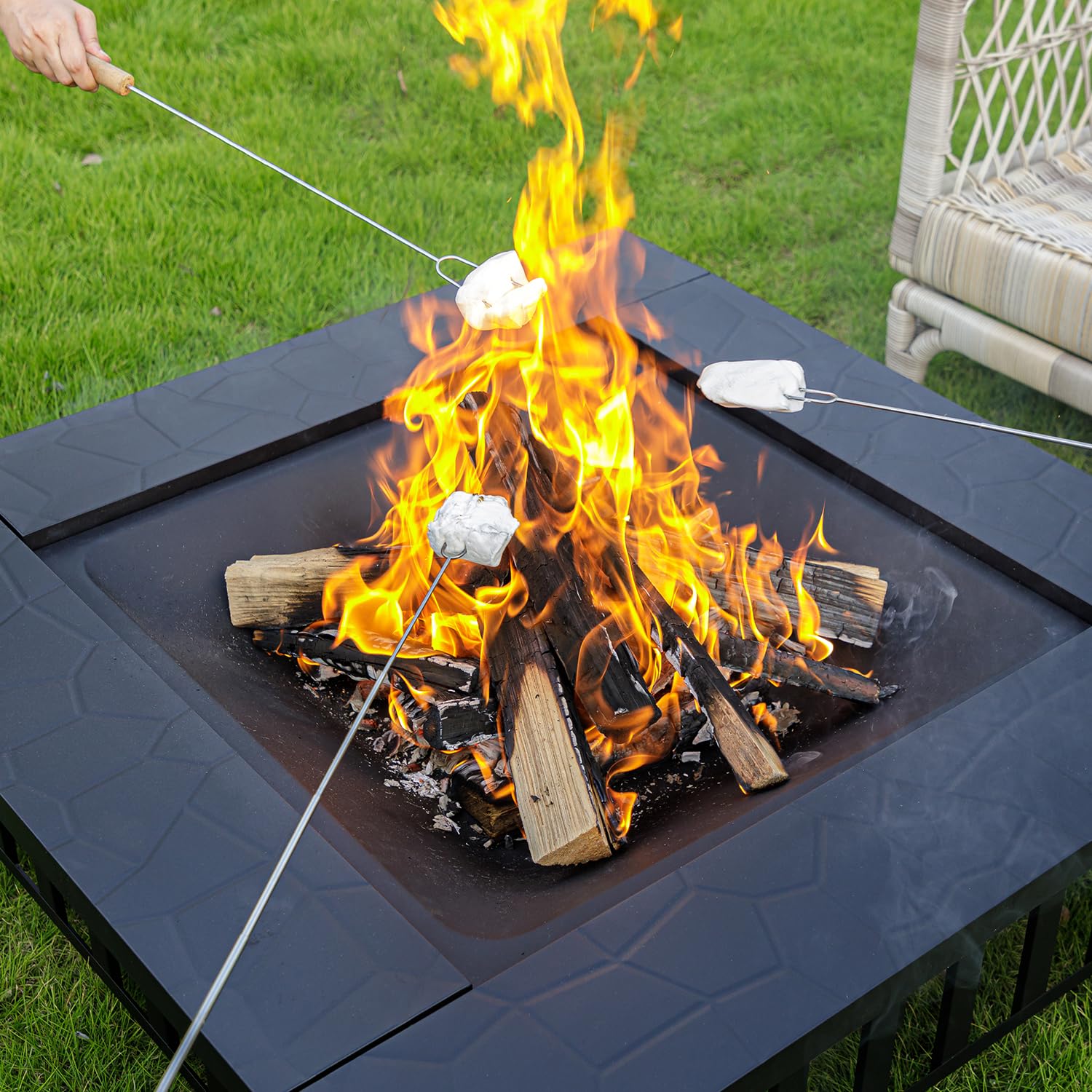 36" Square Outdoor Fire Pit Table