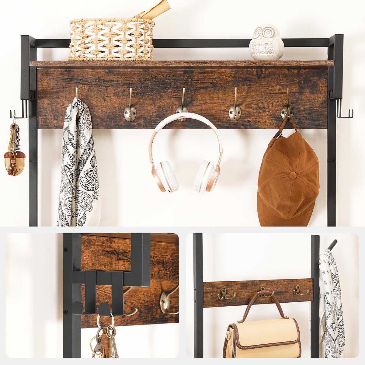 Entryway Hall Tree with Shoe Bench