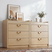 Oak Chest of Drawers with Gold Handles