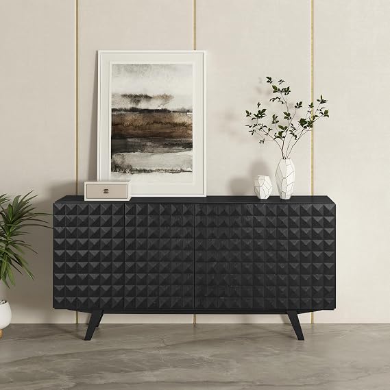 Solid Wood 4-Door Sideboard