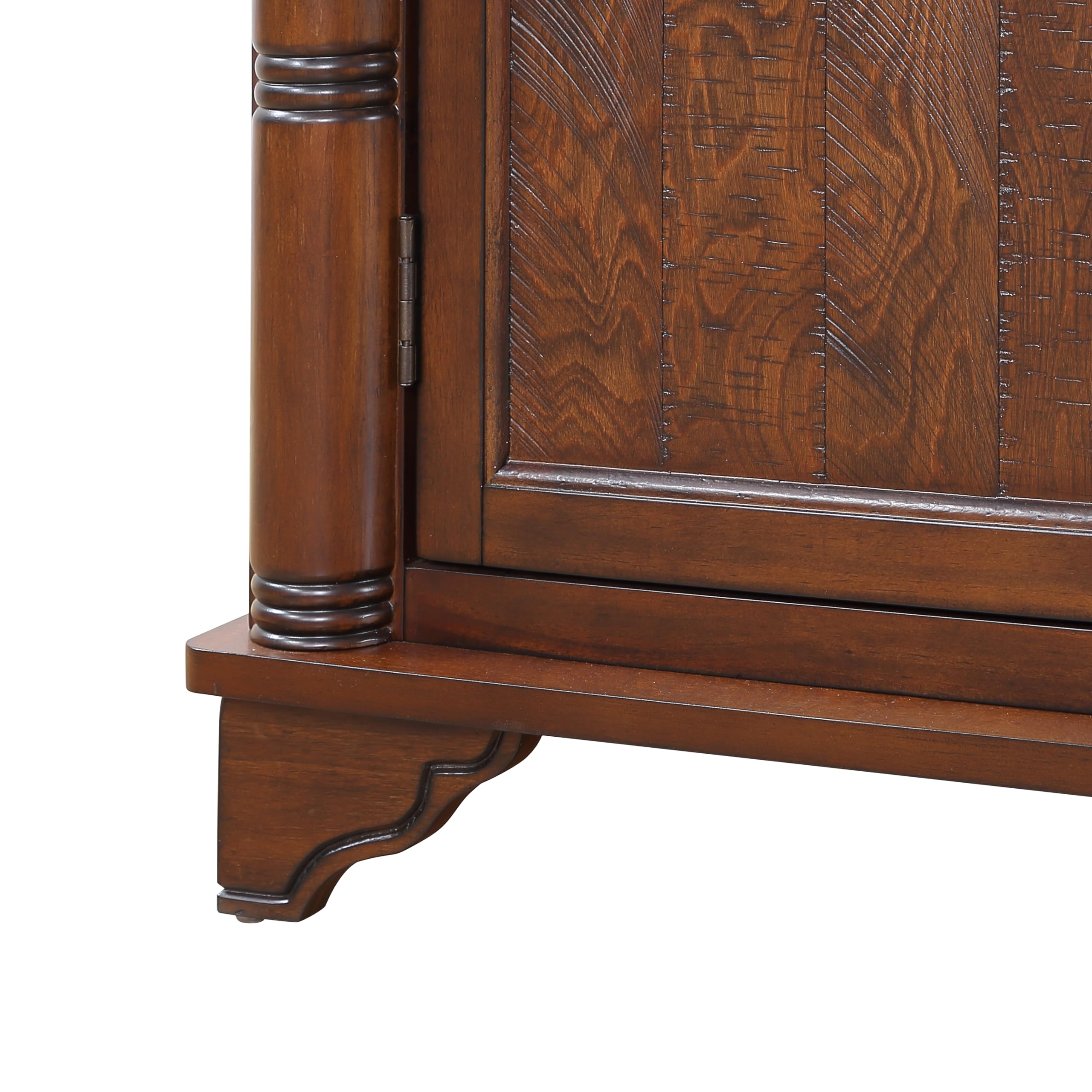Farmhouse Sideboard Buffet Cabinet with Carved Pattern