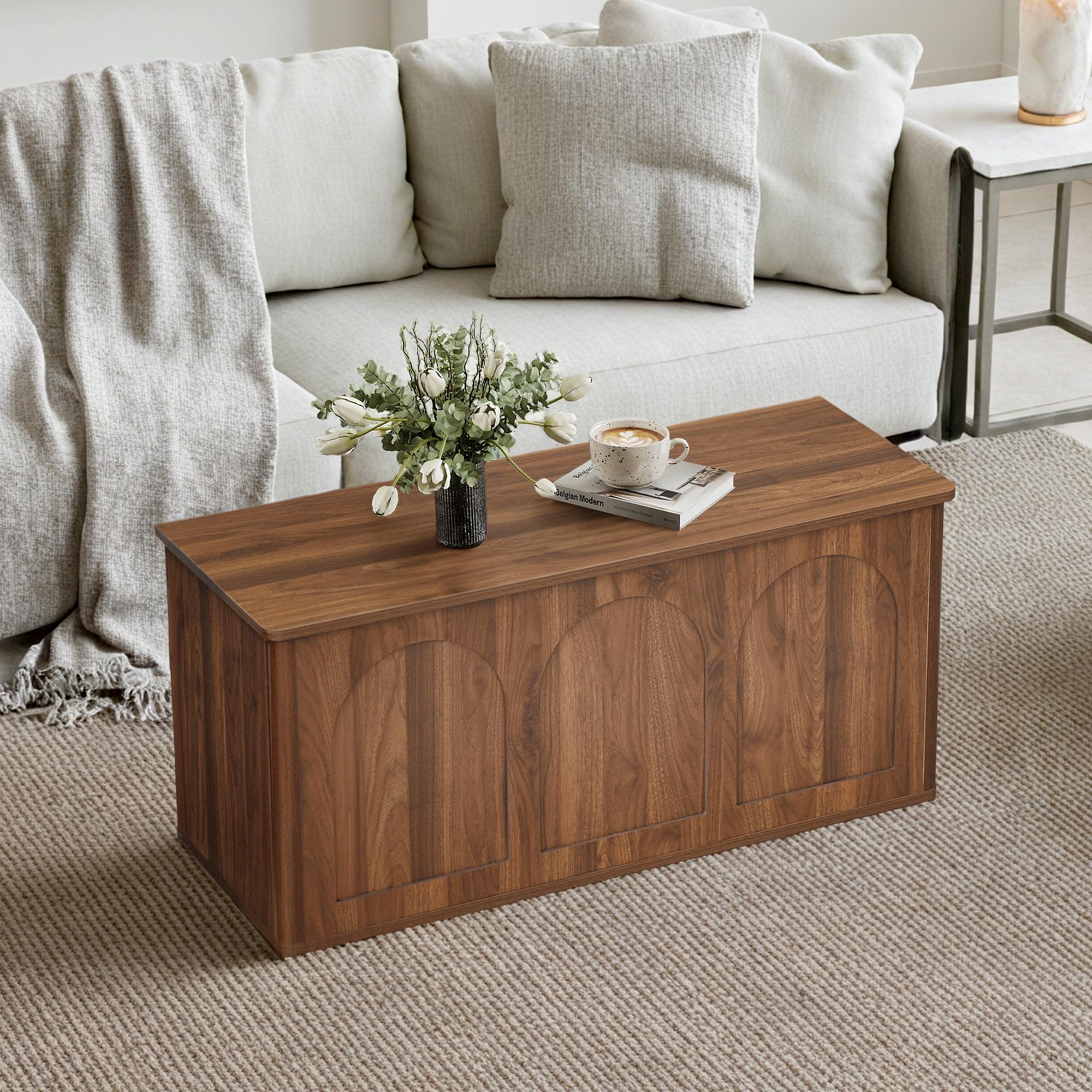 Farmhouse Storage Bench with Flip-Top Lid