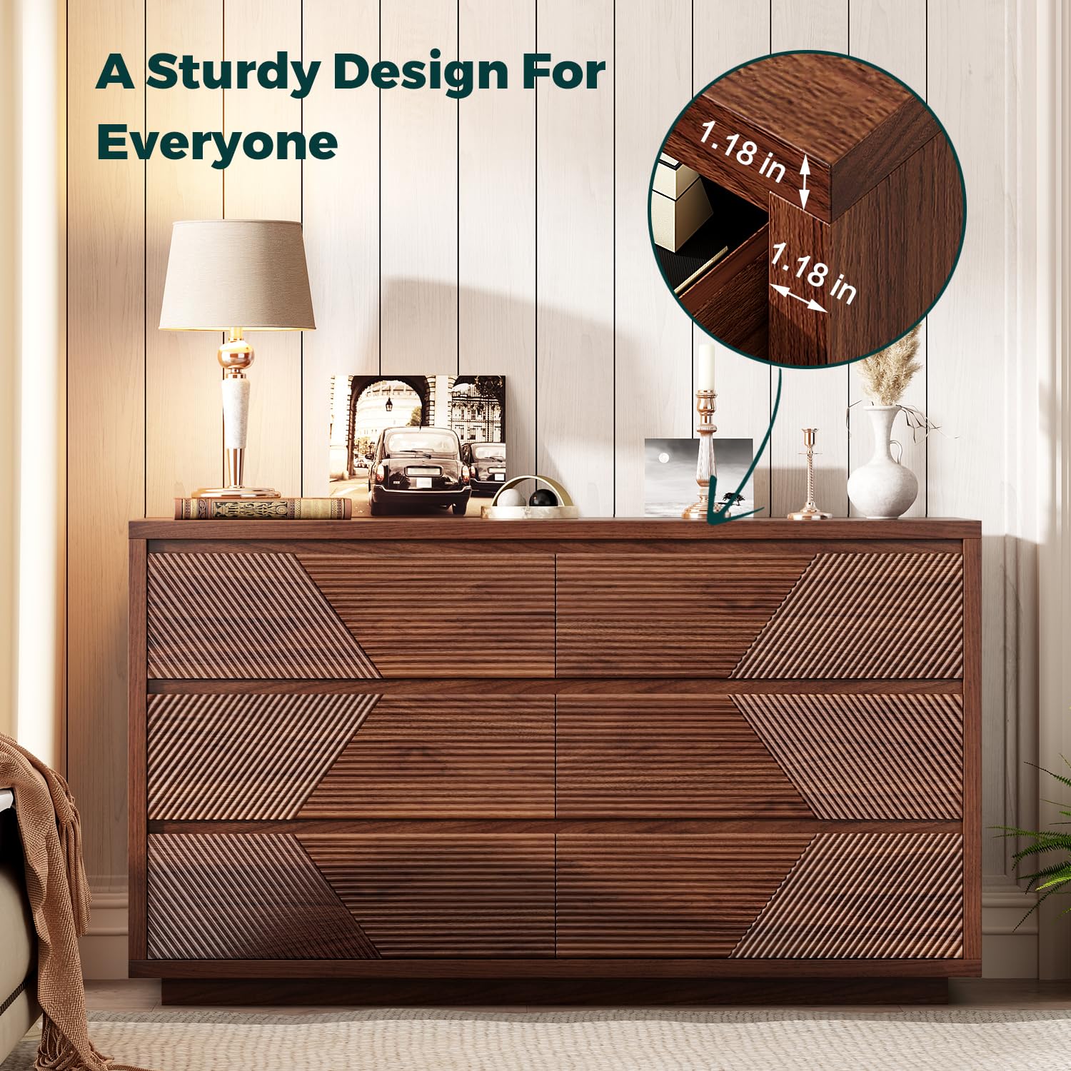 6-Drawer Dresser with Wide Tabletop
