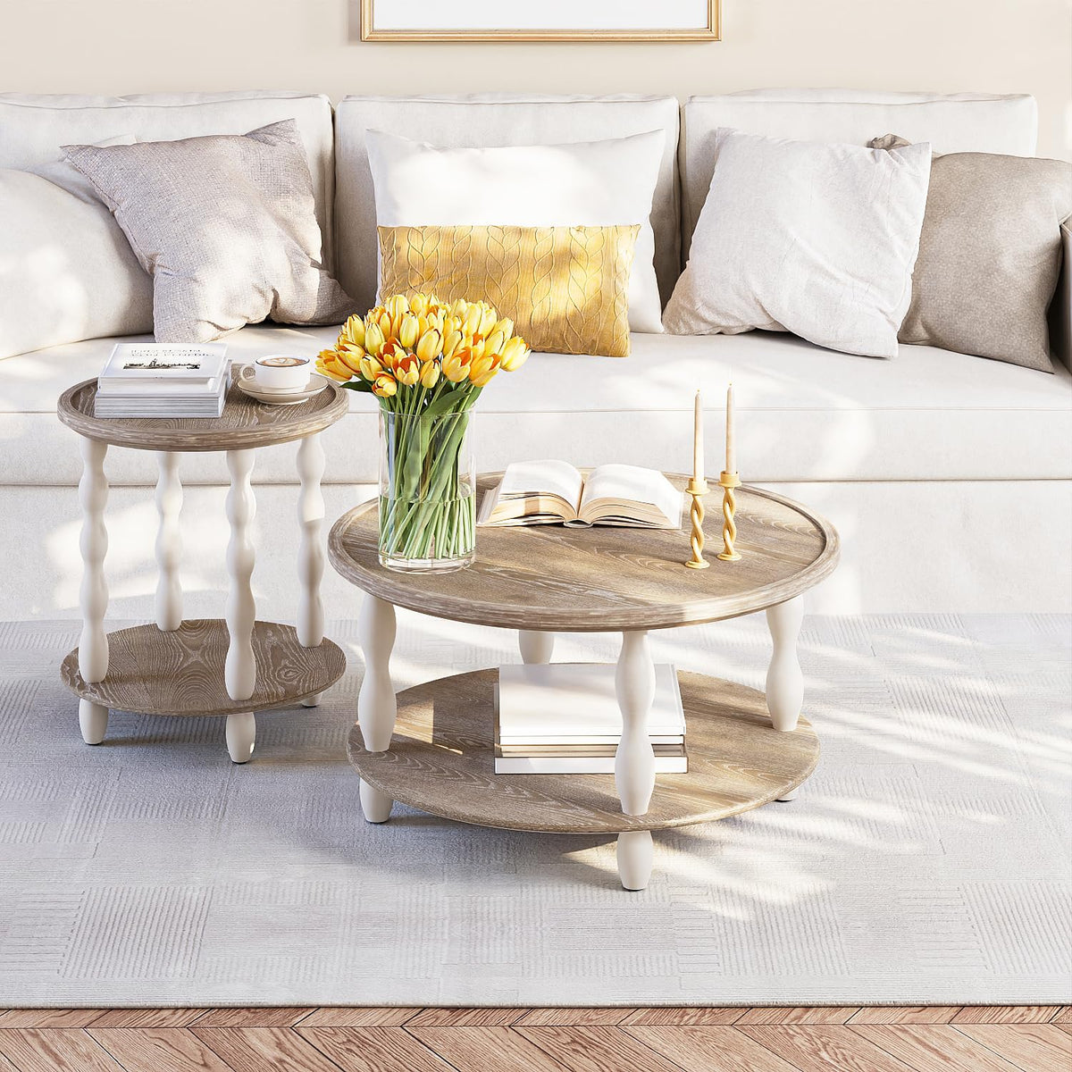 Round Farmhouse Coffee Table