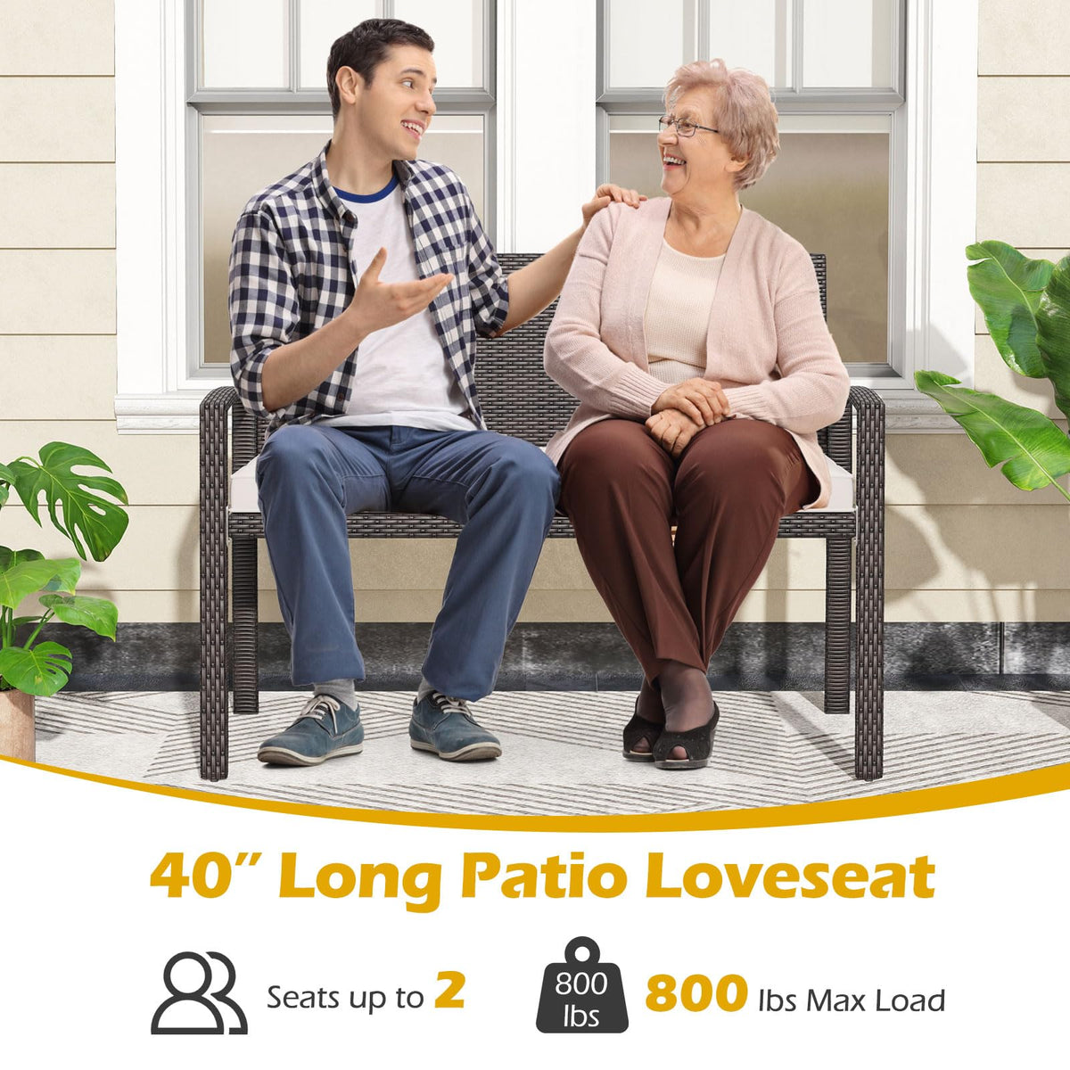 Wicker Patio Loveseat