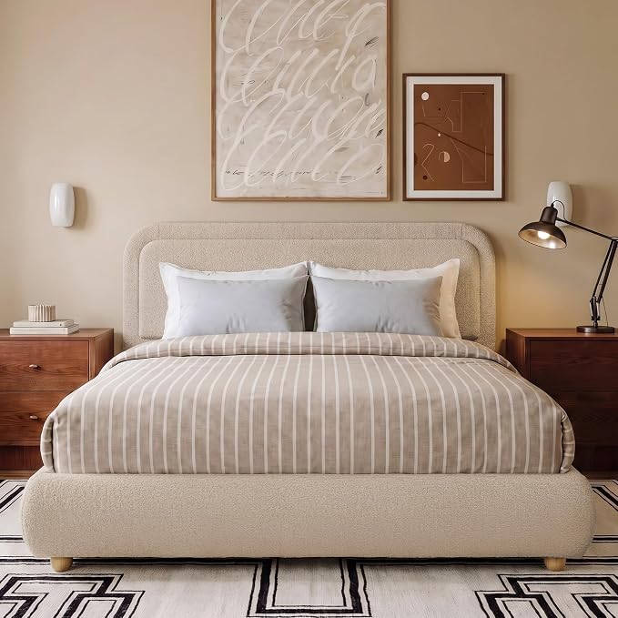 Full Boucle Bed Frame
