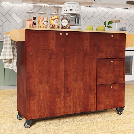 Rolling Kitchen Island with Storage