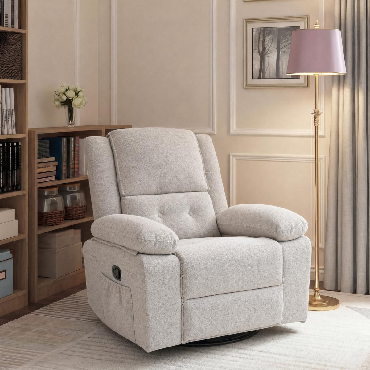 FLEXISPOT XRC2 360° Swivel Nursery Rocking Recliner with Massage & Heat