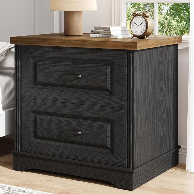 Farmhouse Nightstand with 2 Drawers