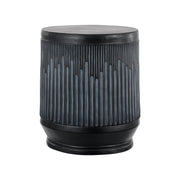 Ribbed Resin Drum Accent Table
