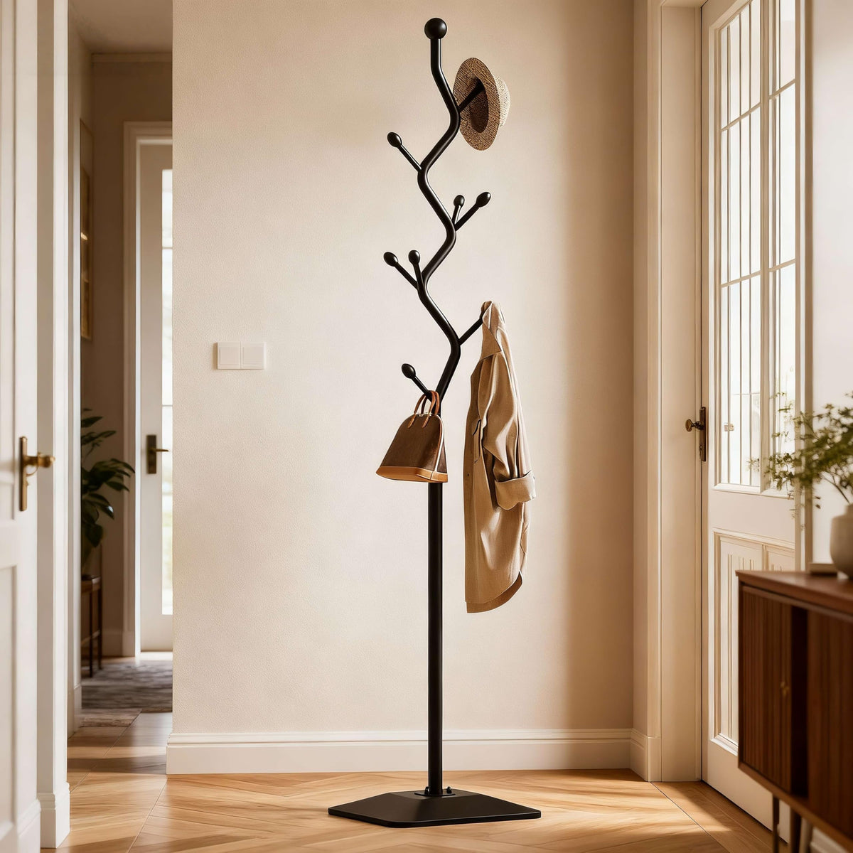 8-Hook Metal Coat Rack