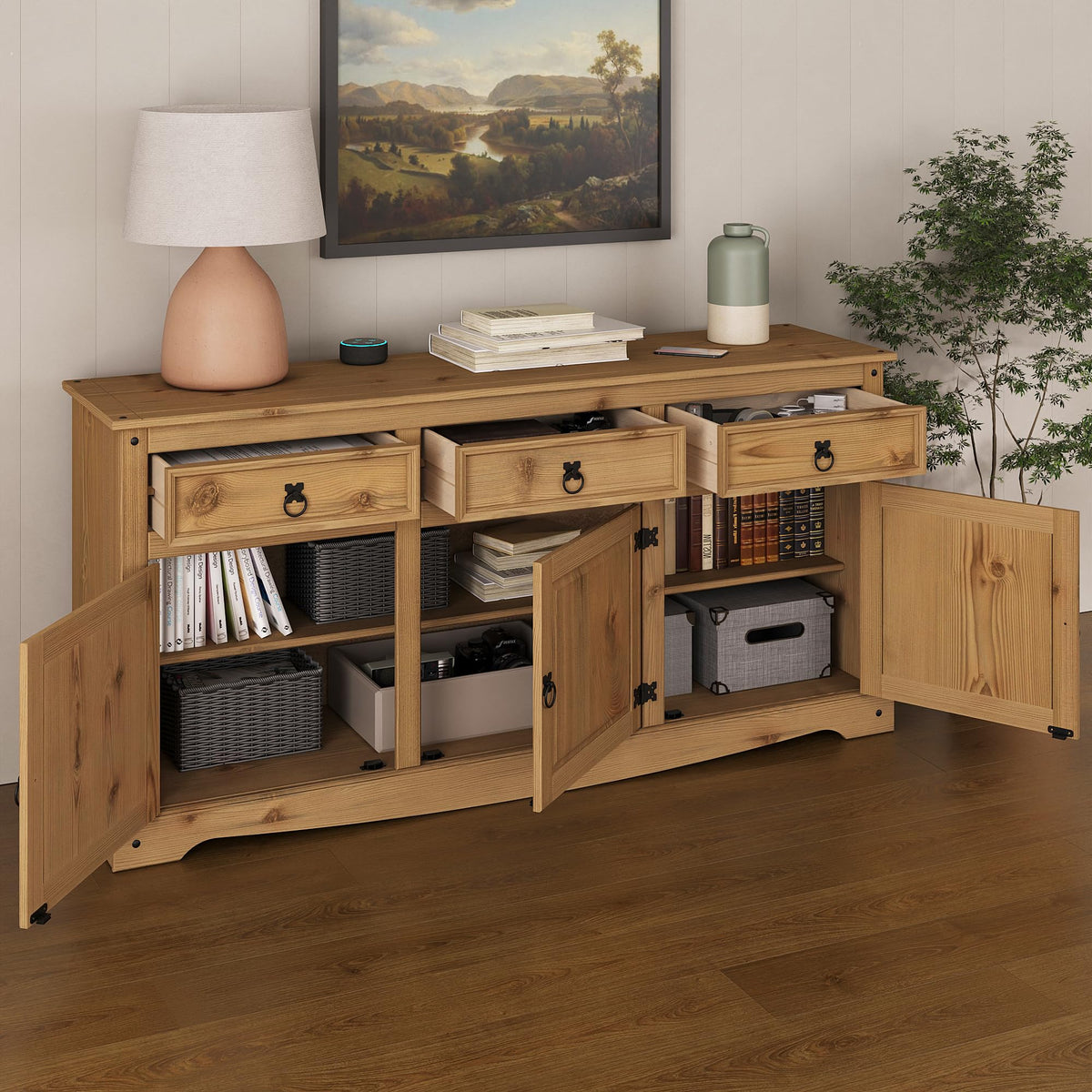 Solid Pine Buffet Sideboard