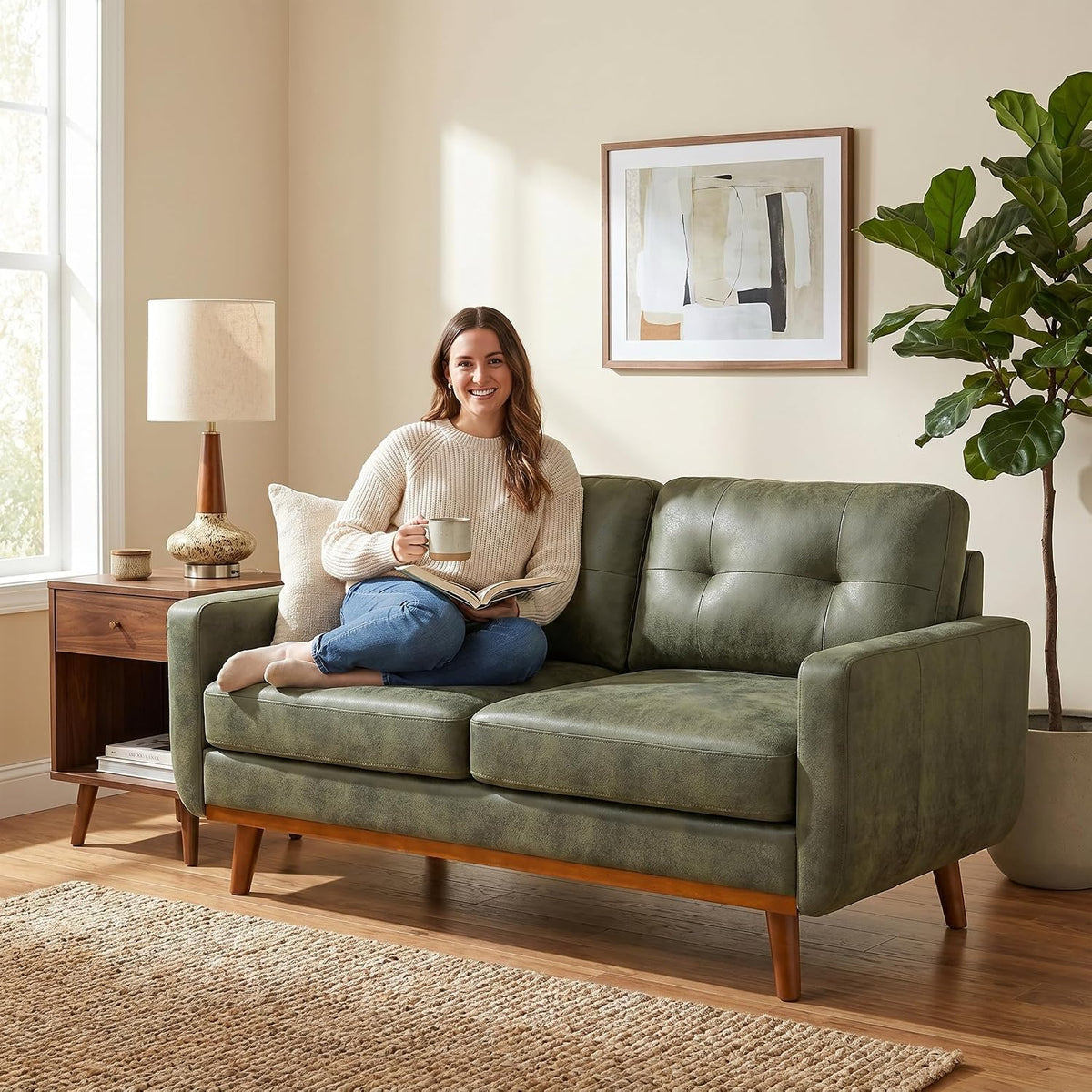 Modern Tufted Loveseat