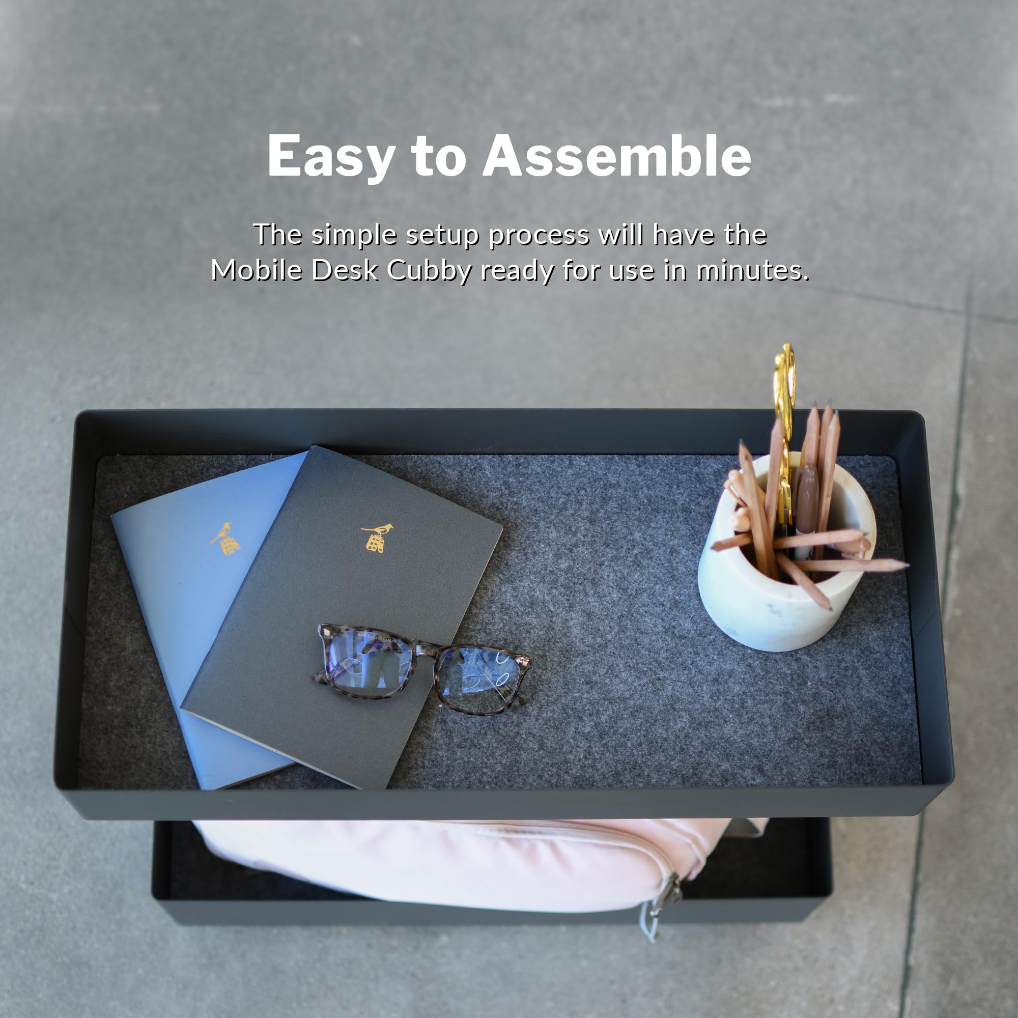 Mobile Slim Under-Desk Cubby
