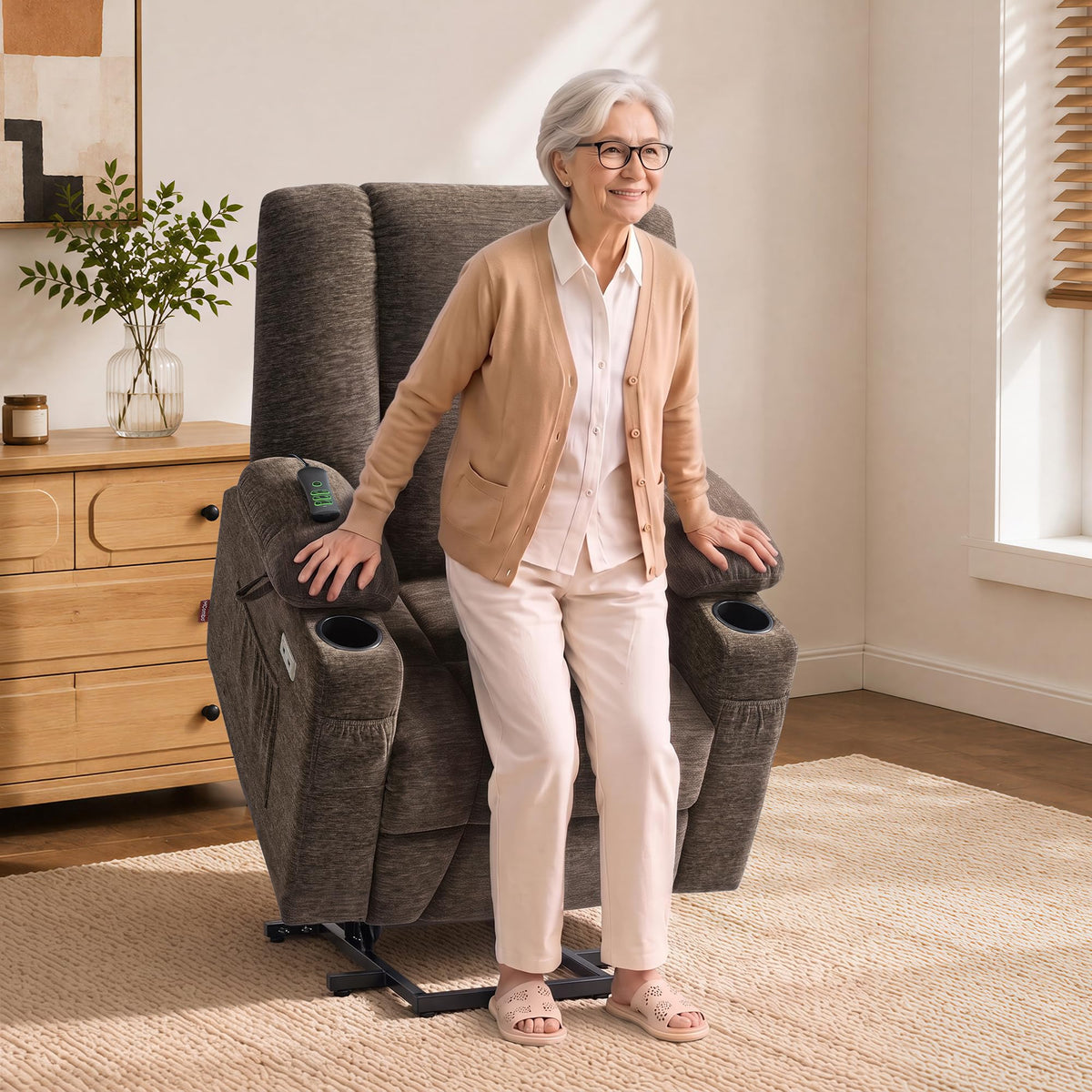 MCombo Power Lift Recliner Chair with Airbag Massage and Heat 7507
