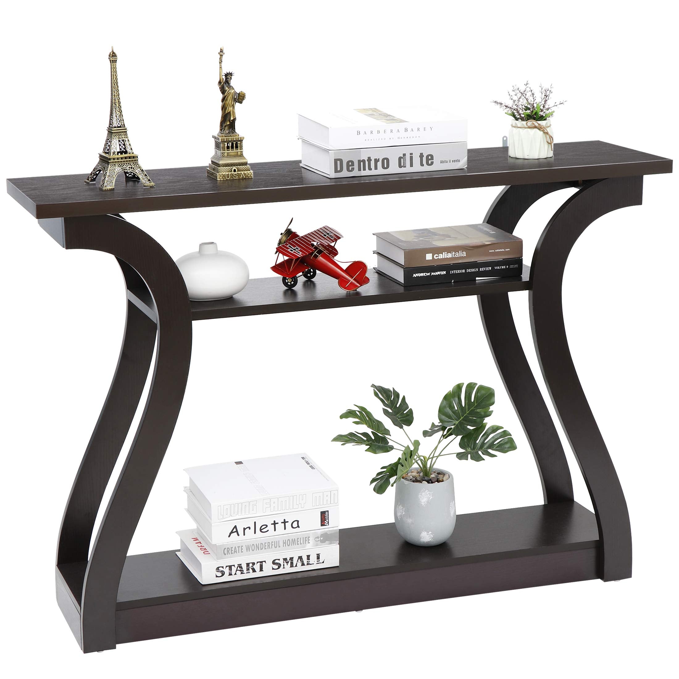 3-Tier Console Table with Curved Legs