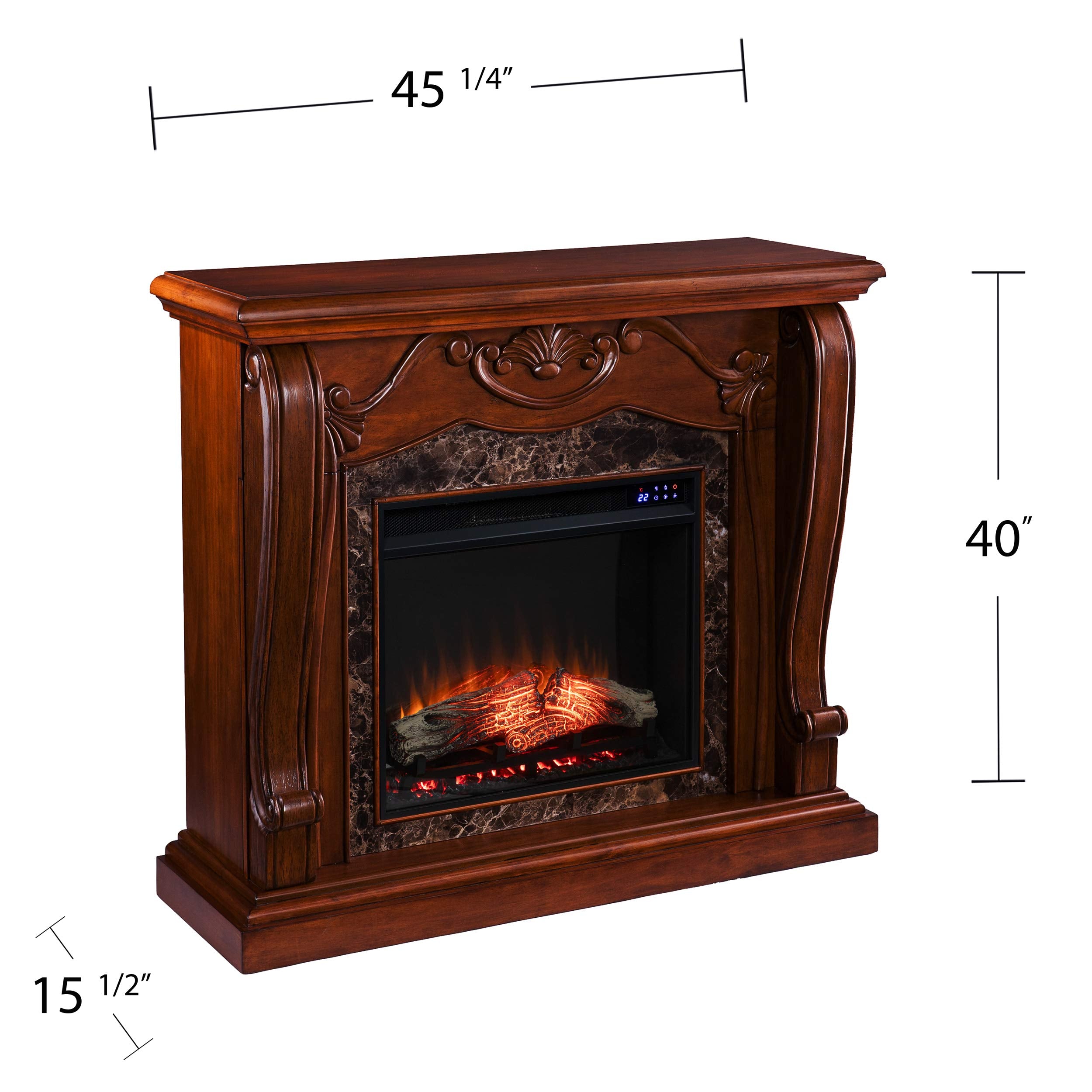 Victorian Electric Fireplace with Faux Marble