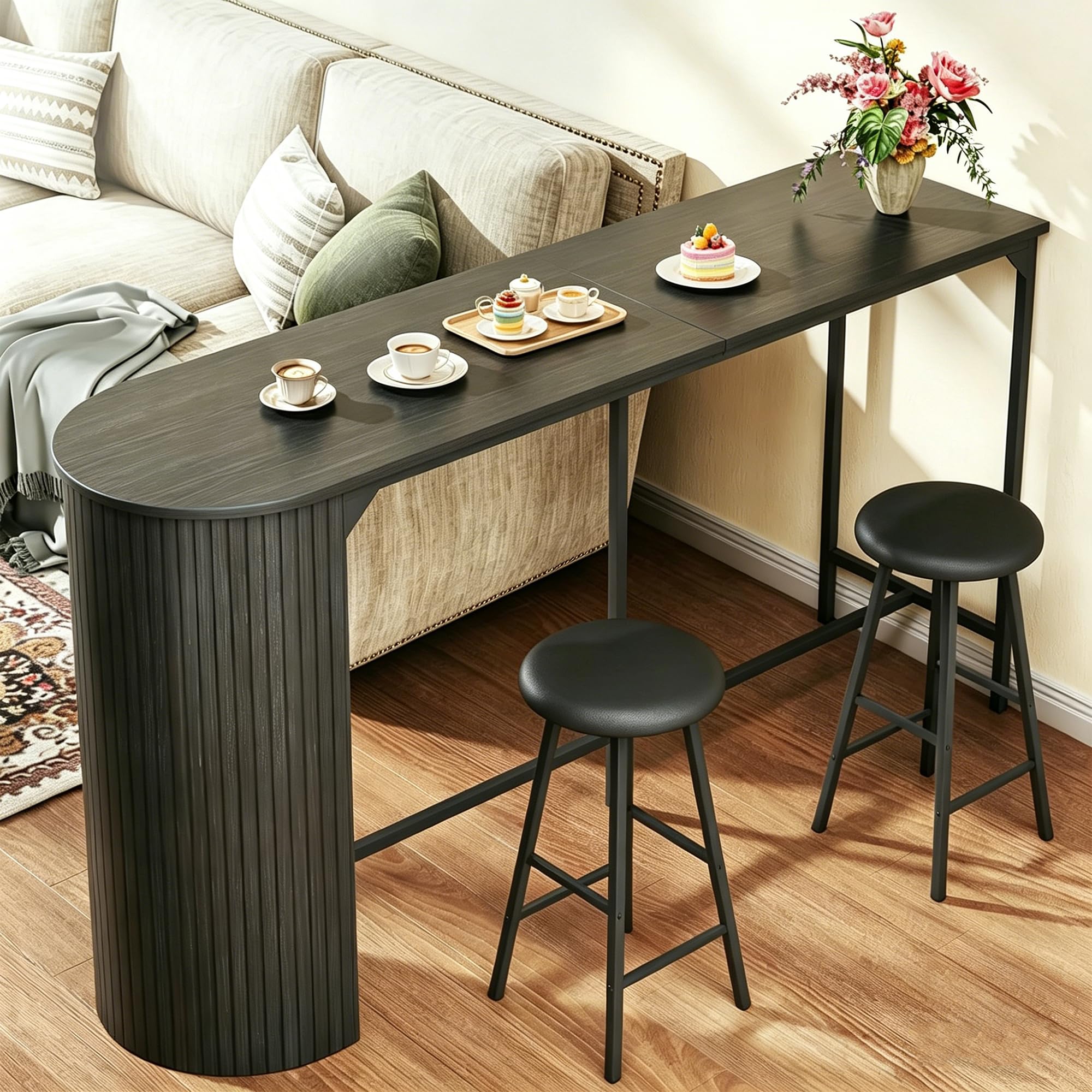 3-Piece Counter Height Bar Table Set with 2 Stools
