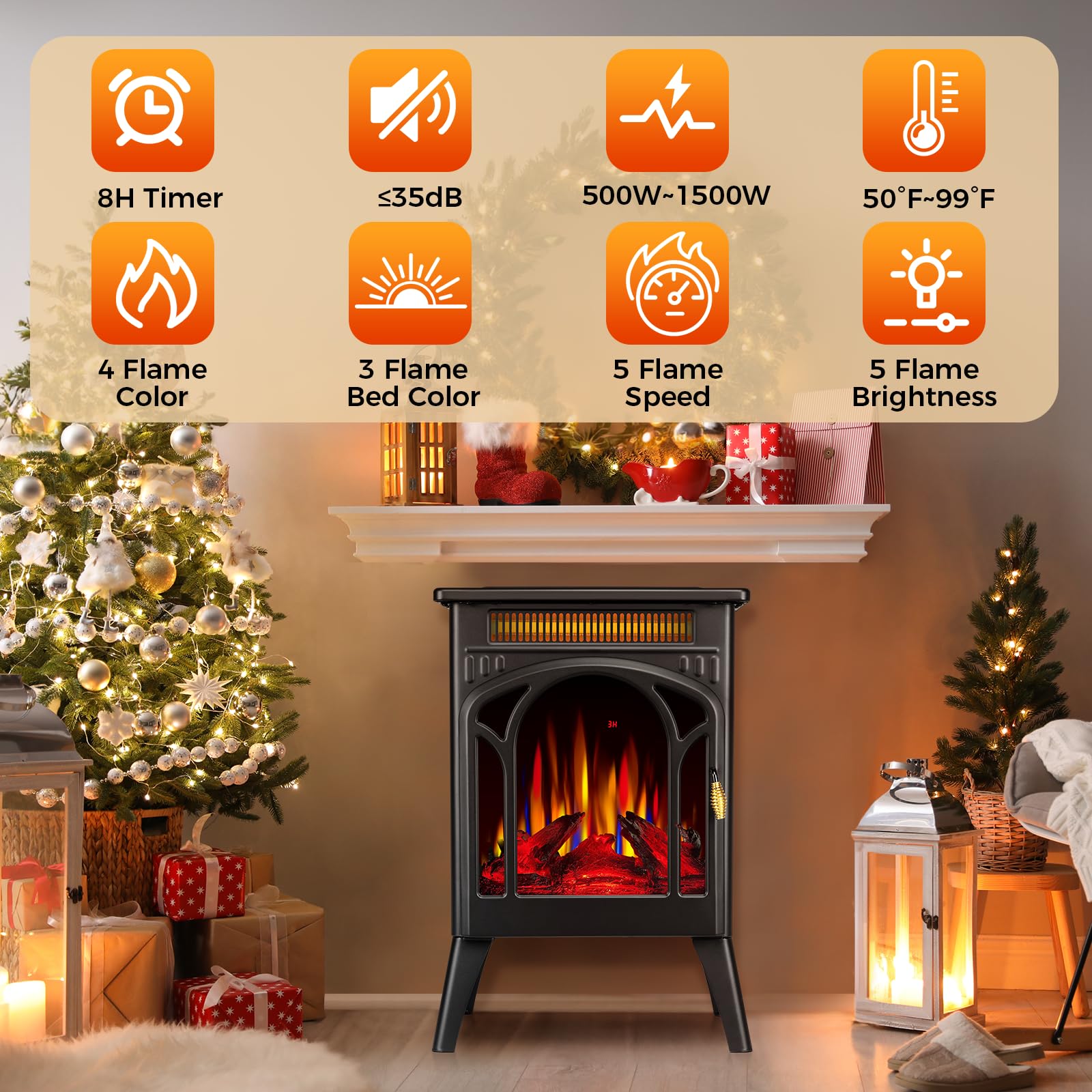 Electric Fireplace Stove Heater