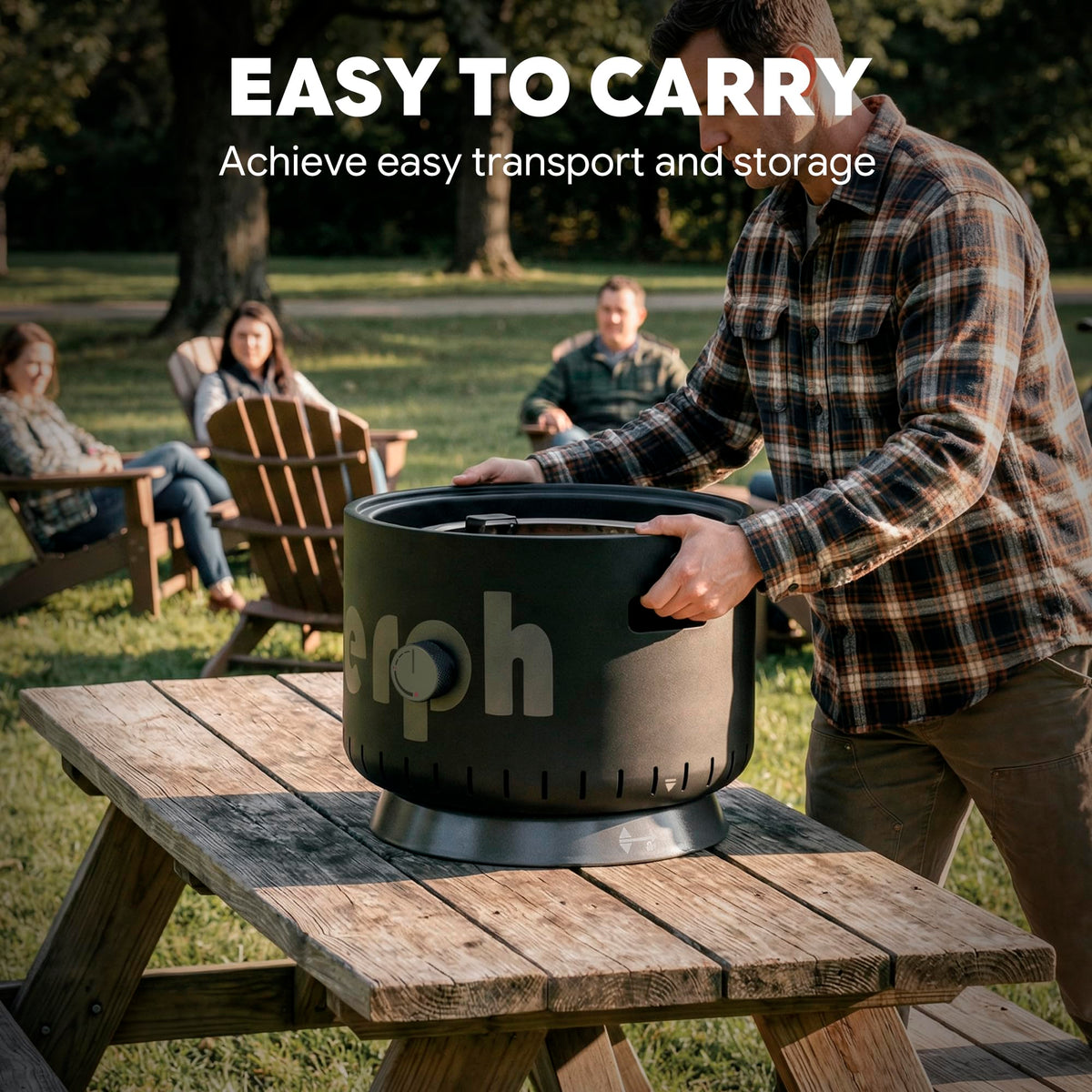 Werph 17‑Inch Portable Propane Fire Pit for Camping, 58,000 BTU, Black