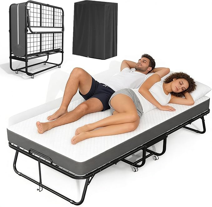 Folding Bed with Memory Foam Mattress