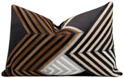 CANVELLO Genuine Cowhide Leather Decorative Throw Pillows - Handmade Patchwork Accent Pillows for Sofa, Couch, Chair - Southwestern Feather Down Insert Included (Rectangular (16"x24"))