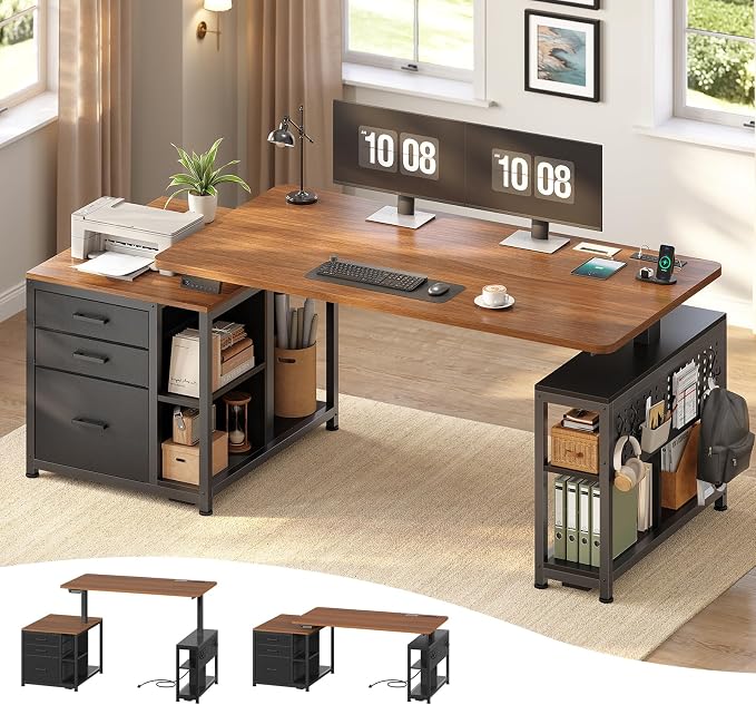 L-Shaped Electric Standing Desk