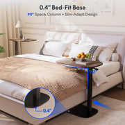 FLEXISPOT Adjustable C Table, Mobile Snack Side End Table Sofa Couch Bedside Table Laptop Cart TV Tray Night Stand for Small Space Side Table(23.6" W x 13.8" D,Rustic Brown)