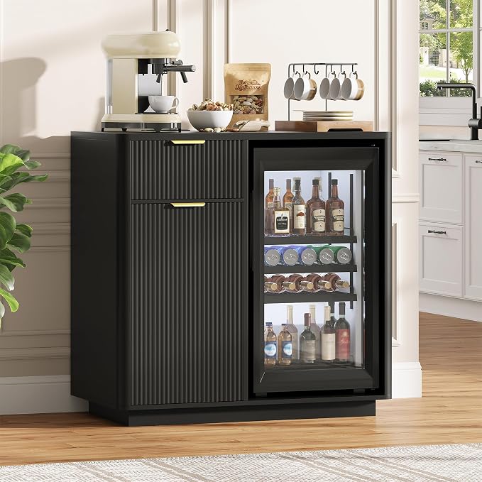 Fluted Coffee Bar Cabinet
