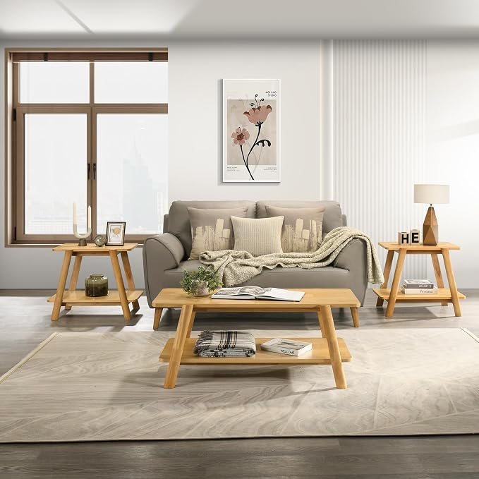 Mid-Century Modern 3-Piece Coffee Table Set