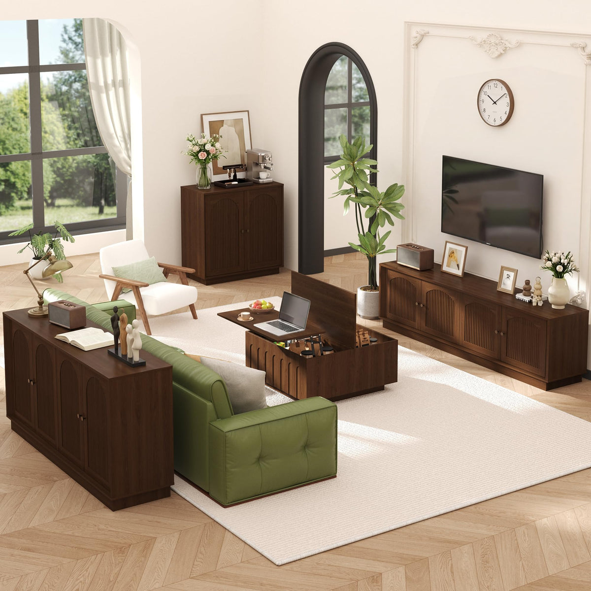 4-Piece Fluted Living Room Set