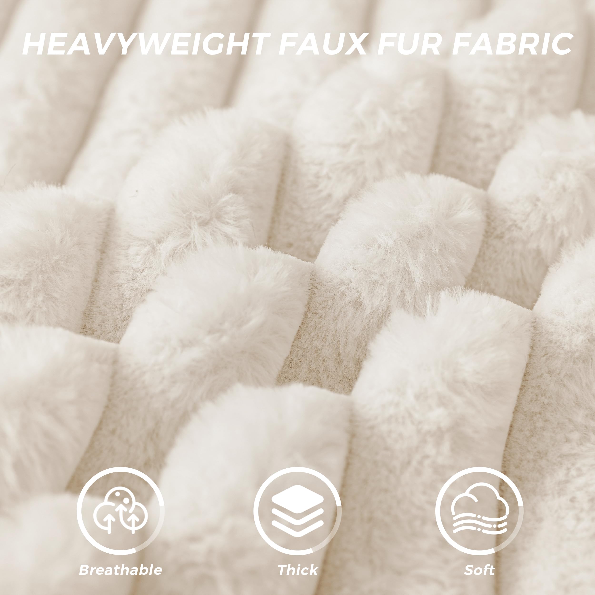 59" Faux Fur Bean Bag Loveseat Sofa