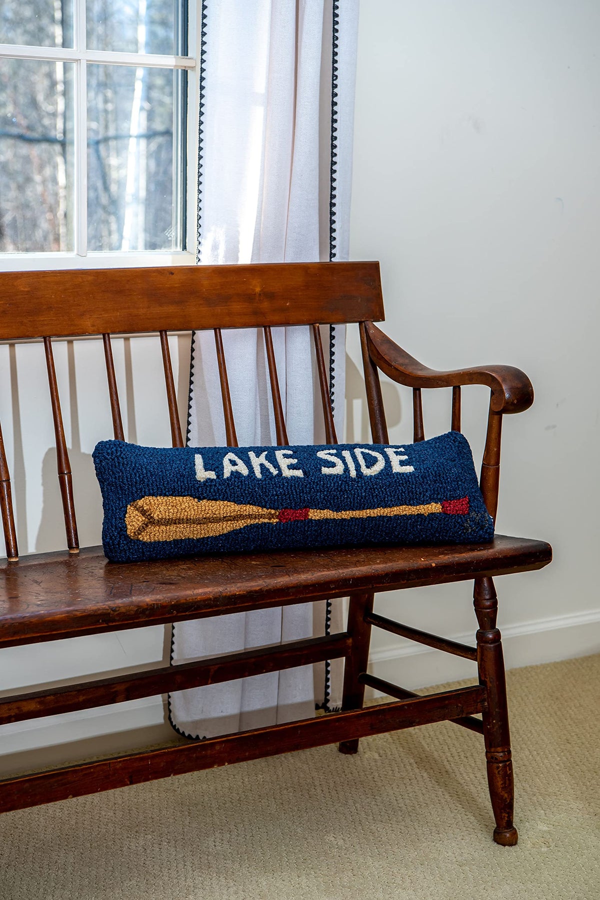 Chandler 4 Corners Lakeside Oar Hand-Hooked Decorative Wool Pillow