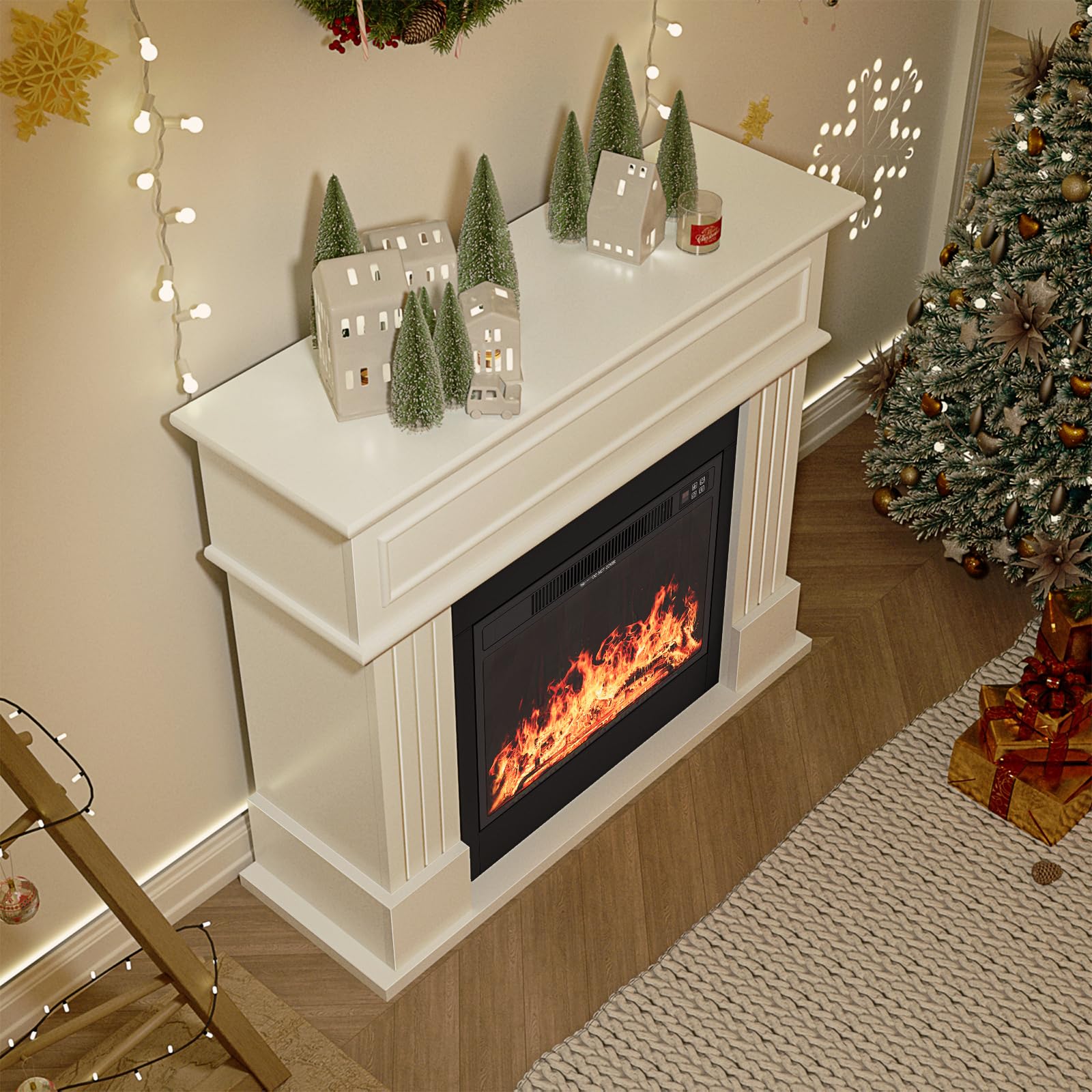 Electric Fireplace with Mantel TV Stand