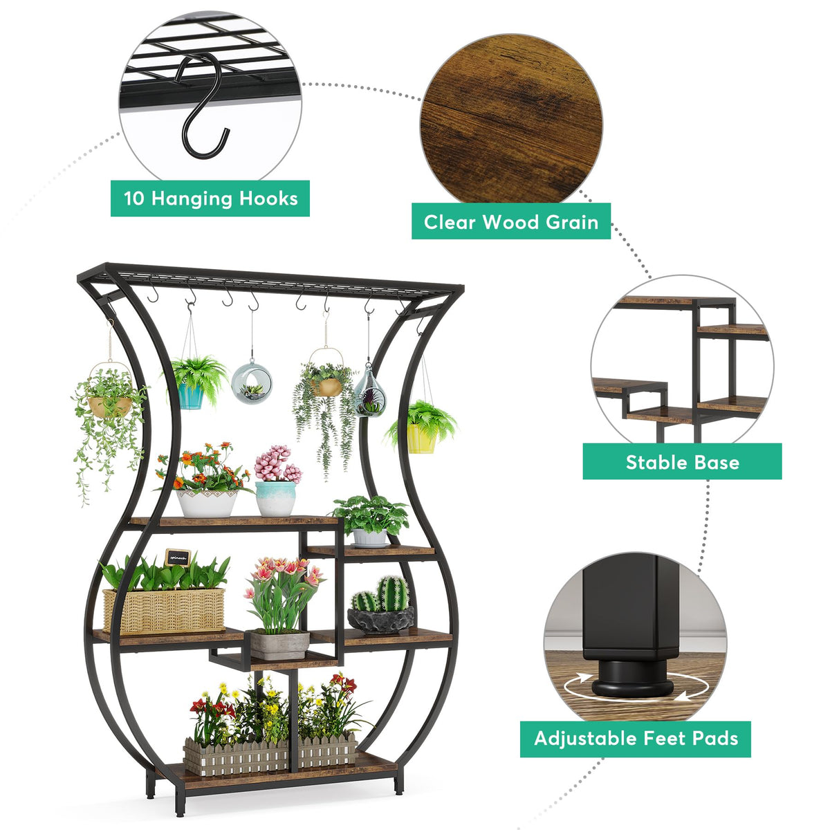 6-Tier Vase-Shaped Plant Stand