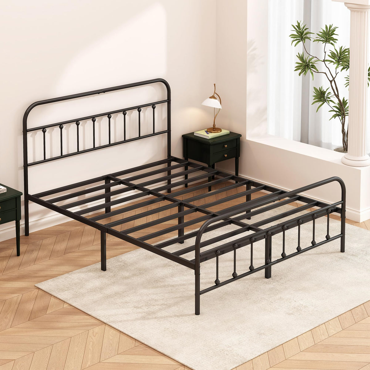 Kujielan Metal Bed Frame Full Size,Easy to Assemble,Black
