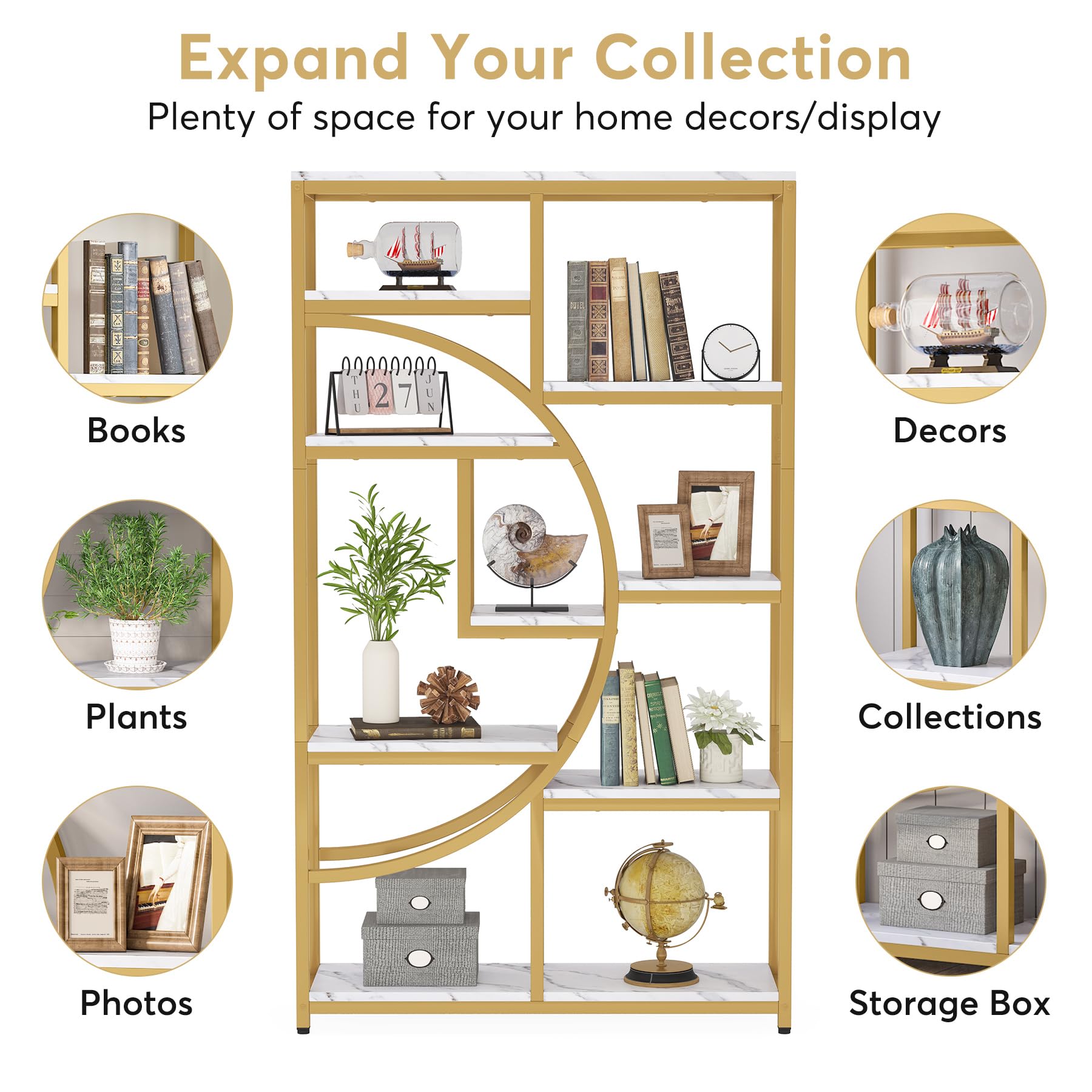 9-Shelf Etagere Bookcase
