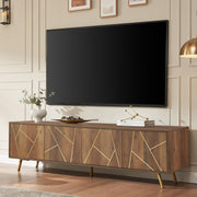 75" Modern TV Stand for TV, Wood Entertainment Center with Storage Cabinet, Media TV Console for Living Room and Bedroom, Rustic Oak