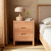 Solid Oak 3-Drawer Nightstand
