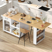 Rolling Kitchen Island with Swivel Tabletop