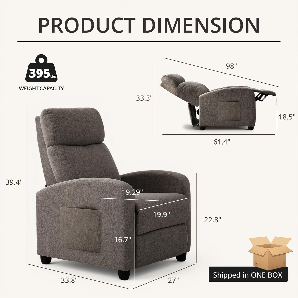 zzlay Recliner Chair for Living Room, Modern Adjustable Home Theater