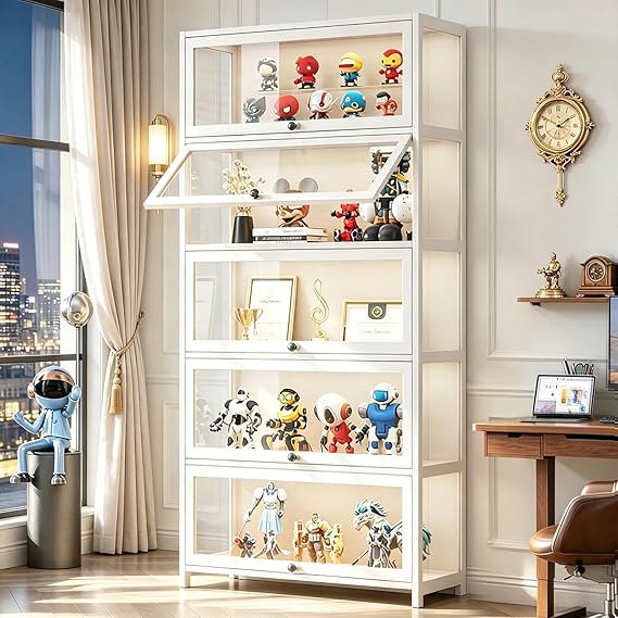 5-Tier Display Cabinet with Acrylic Glass Doors
