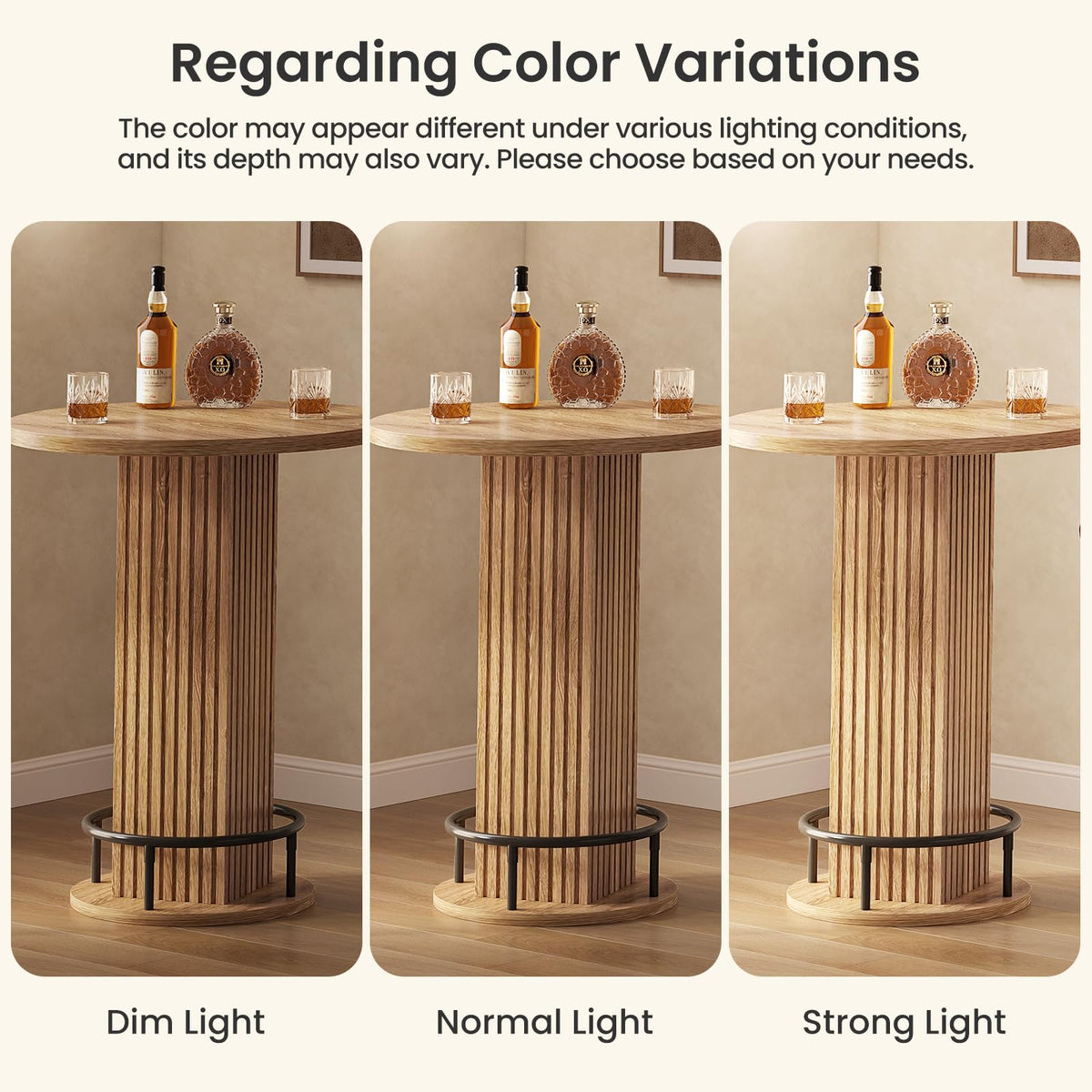 Round Wooden Bar Table