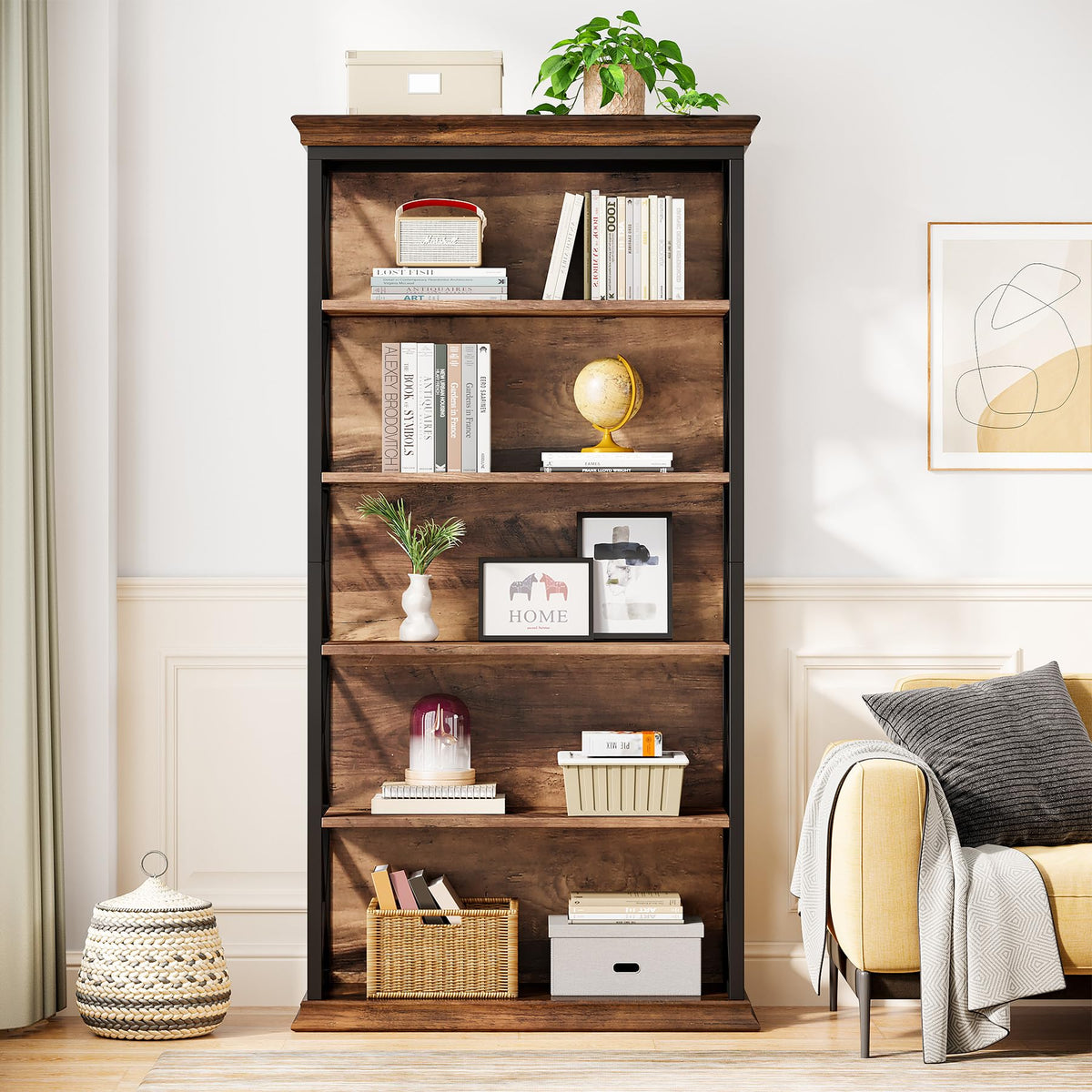 5-Shelf Industrial Bookcase