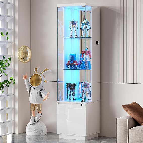 Black LED Glass Display Cabinet