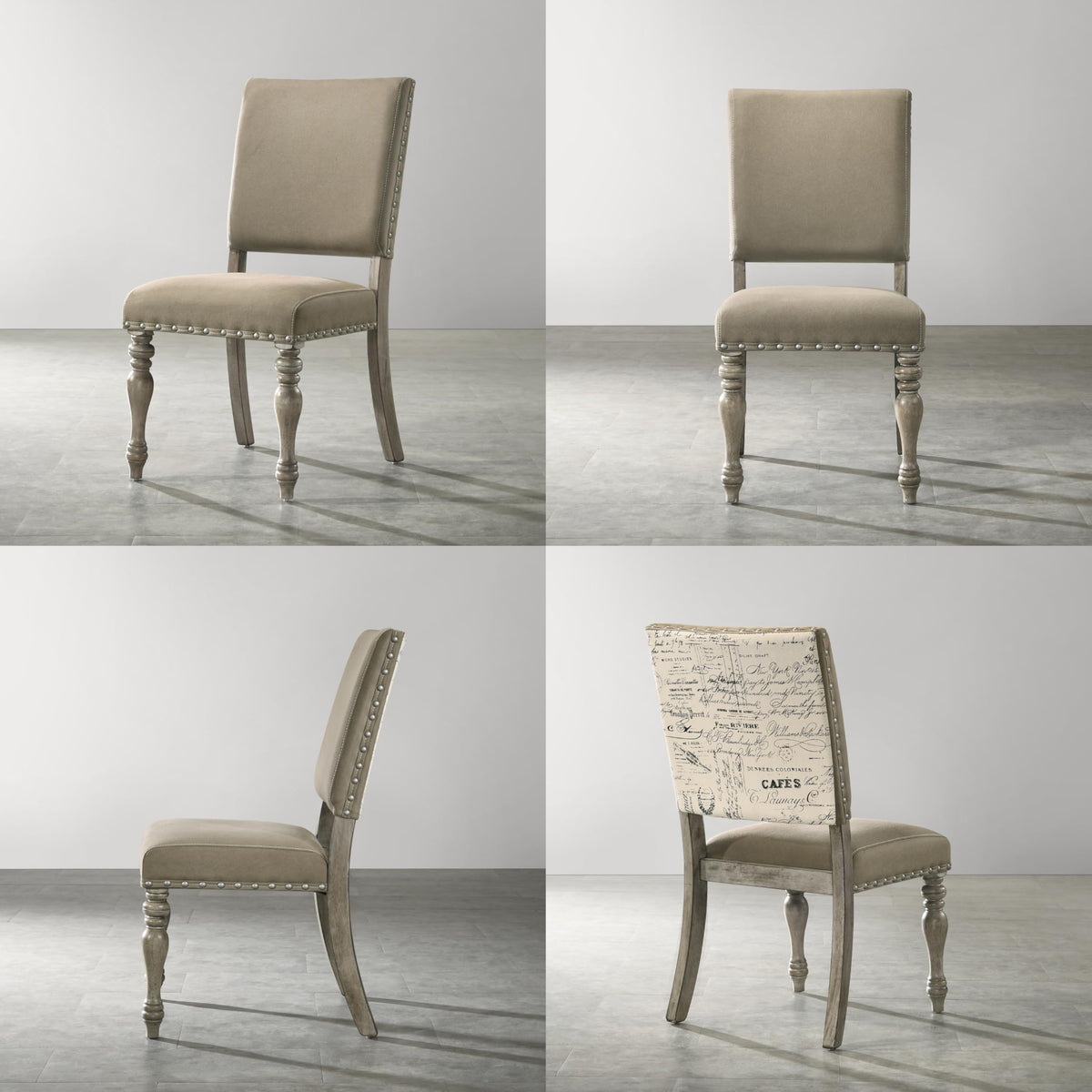 Roundhill Furniture Birmingham Dining Set, One Size, Driftwood Finish